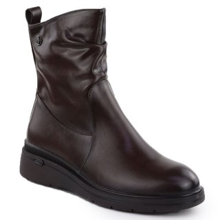 Botki damskie na koturnie brązowe Vinceza 26-58557 Vinceza