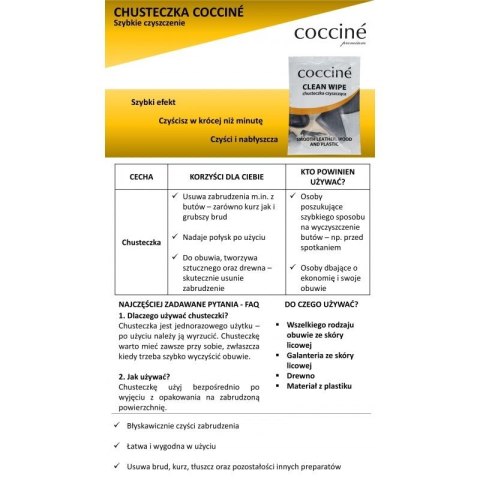 Jednorazowa chusteczka czyszcząca Coccine Coccine