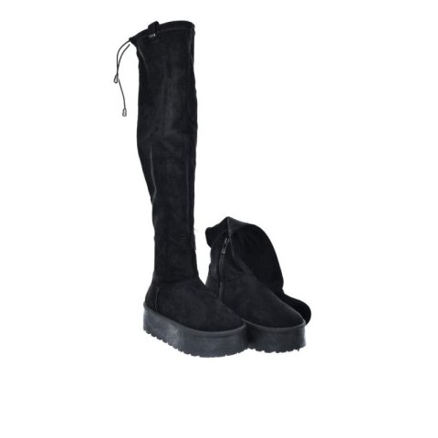 Kozaki damskie na platformie zamszowe czarne Big Star SS274264 Big Star