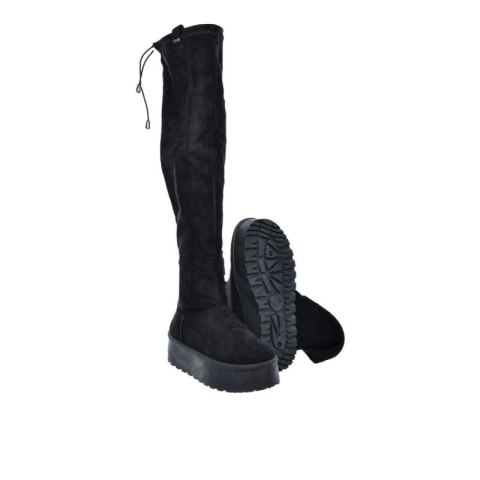 Kozaki damskie na platformie zamszowe czarne Big Star SS274264 Big Star