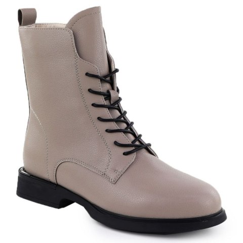 Skórzane botki damskie workery beżowe Filippo DBT7222 Filippo