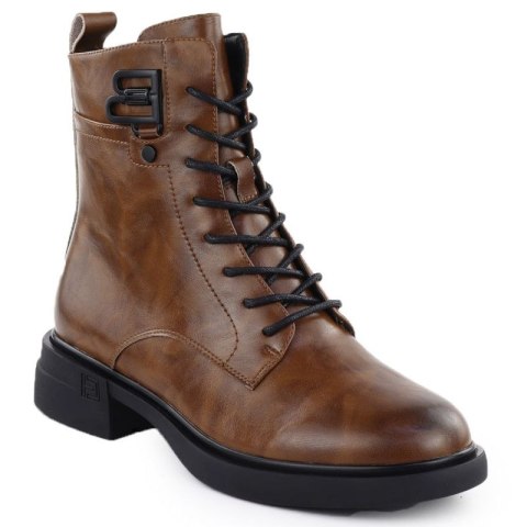 Skórzane botki damskie workery brązowe Filippo DBT7361 Filippo
