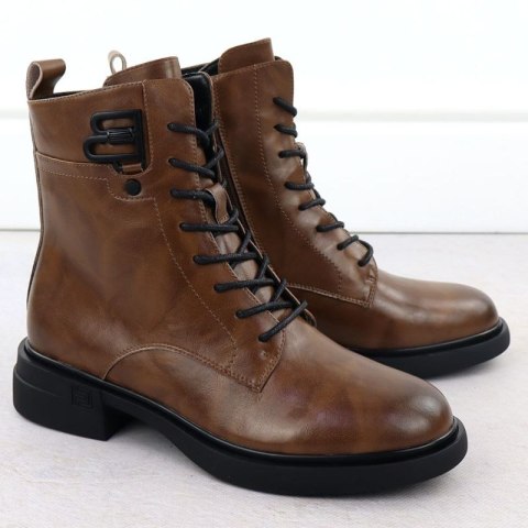 Skórzane botki damskie workery brązowe Filippo DBT7361 Filippo