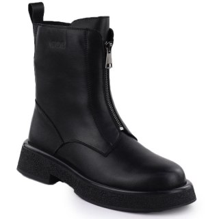 Skórzane botki damskie workery czarne Goe SS2N4145 Goe