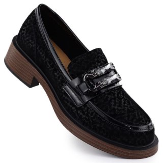 Skórzane półbuty damskie lordsy D&A S.Barski Premium Collection MR52-176 D&A