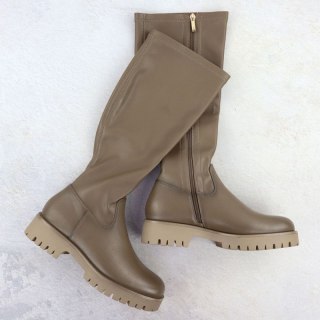 Kozaki damskie na platformie khaki Potocki 25-12729 Potocki