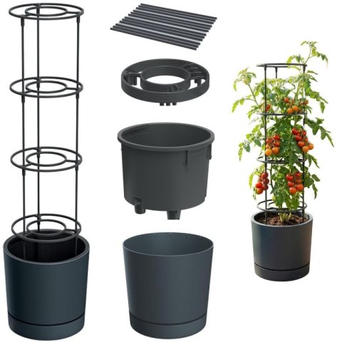 DONICZKA DO SADZENIA POMIDORÓW Z DRABINKĄ POJEMNOŚCI 35L HOME GROWER ANTRACYT