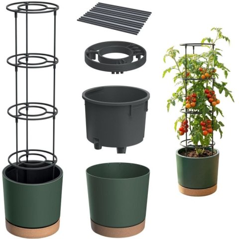 DONICZKA DO SADZENIA POMIDORÓW Z DRABINKĄ POJEMNOŚCI 35L HOME GROWER ZIELONA PINIA