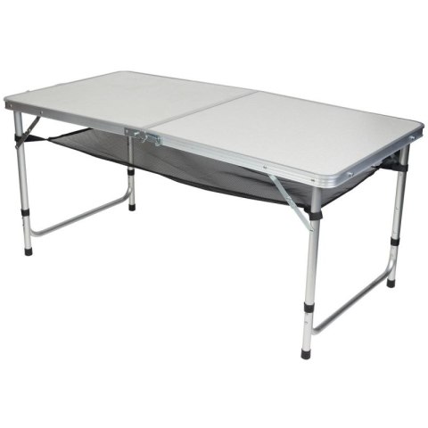 STOLIK TURYSTYCZNY SKŁADANY KEMPINGOWY 120x60x70/62/55CM 4 KRZESŁA I PÓŁKA