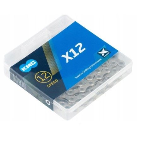 KMC Łańcuch X12 126 ogniw srebrny BOX KMC