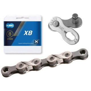 KMC Łańcuch X8 114 ogniw srebrny BOX KMC