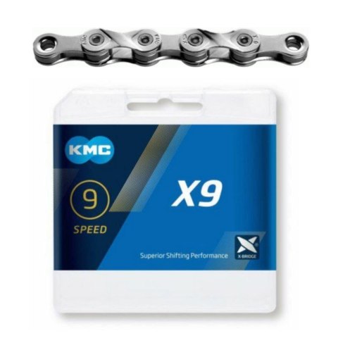 KMC Łańcuch X9 114 ogniw srebrny BOX KMC