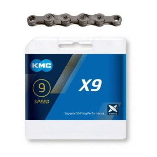 KMC Łańcuch X9 114 ogniw szary BOX KMC