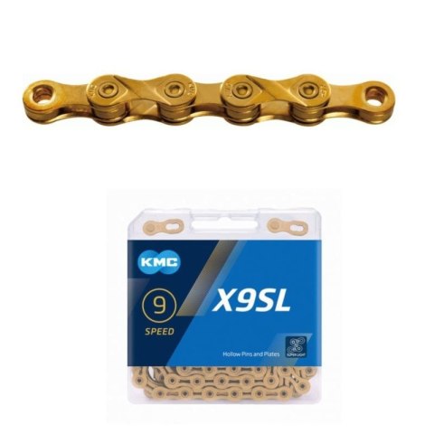 KMC Łańcuch X9 114 ogniw złoty BOX KMC