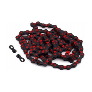 KMC Łańcuch DLC 12 126 ogniw czarno czerwony BOX KMC