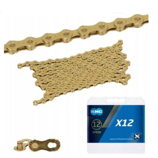 KMC Łańcuch X12 126 ogniw Ti-N Złoty BOX KMC