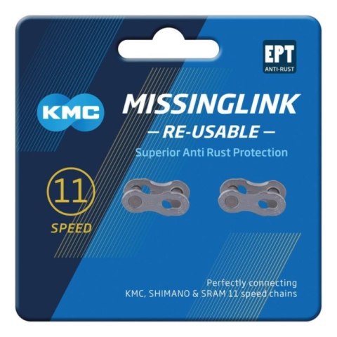 KMC Złączka 11R EPT 2 sztuki srebrna 11 rz blister KMC