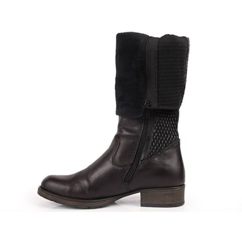 Kozaki skórzane Rieker W Z9591-00 czarne Inny