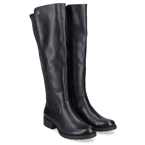 Kozaki skórzane Rieker W Z9591-00 czarne Inny