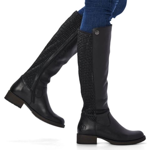 Kozaki skórzane Rieker W Z9591-00 czarne Inny