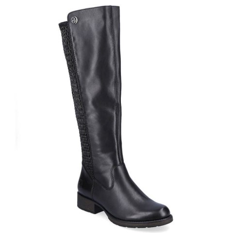 Kozaki skórzane Rieker W Z9591-00 czarne Inny
