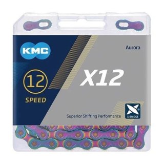 KMC Łańcuch X12 126 ogniw Aurora Niebieski BOX KMC