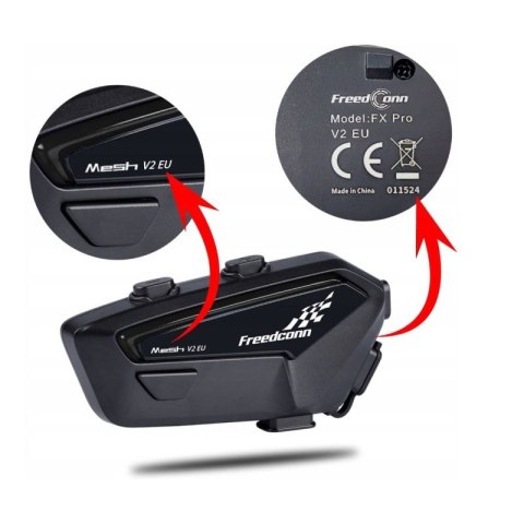 Interkom motocyklowy FreedConn FX Pro V2 EU MESH FreedConn