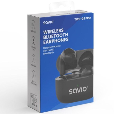 SAVIO SŁUCHAWKI BEZPRZEWODOWE BLUETOOTH TWS-02 PRO Savio