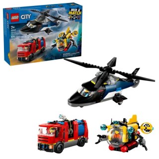 LEGO CITY 60462 Zestaw z helikopterem, wozem strażackim i łodzią podwodną Lego