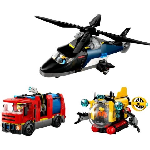 LEGO CITY 60462 Zestaw z helikopterem, wozem strażackim i łodzią podwodną Lego
