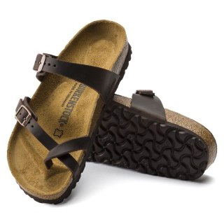 Klapki damskie Birkenstock Mayari Habana Narrow japonki na wąską stopę skóra nubukowa brązowe (0171323) Birkenstock