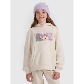 Bluza dresowa nierozpinana z kapturem dziewczęca 4F 4FJRAW25TSWSF2294-11S 4f