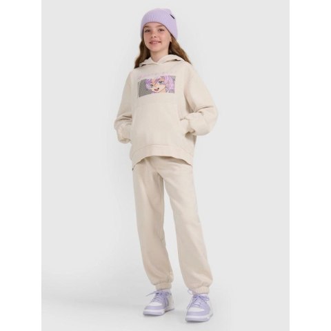 Bluza dresowa nierozpinana z kapturem dziewczęca 4F 4FJRAW25TSWSF2294-11S 4f