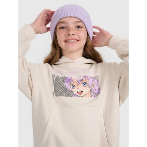 Bluza dresowa nierozpinana z kapturem dziewczęca 4F 4FJRAW25TSWSF2294-11S 4f