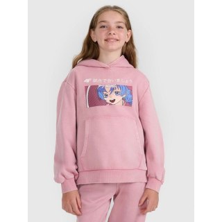 Bluza dresowa nierozpinana z kapturem dziewczęca 4F 4FJRAW25TSWSF2294-54S 4f