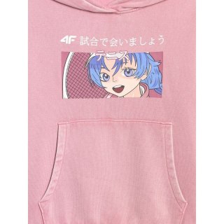 Bluza dresowa nierozpinana z kapturem dziewczęca 4F 4FJRAW25TSWSF2294-54S 4f