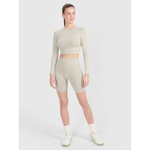 Longsleeve treningowy crop-top z wycięciem na plecach damski 4F 4FRSS25TFLOF486-83S 4f
