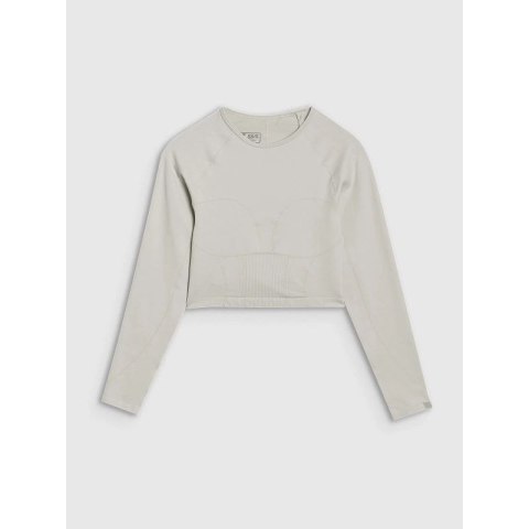 Longsleeve treningowy crop-top z wycięciem na plecach damski 4F 4FRSS25TFLOF486-83S 4f