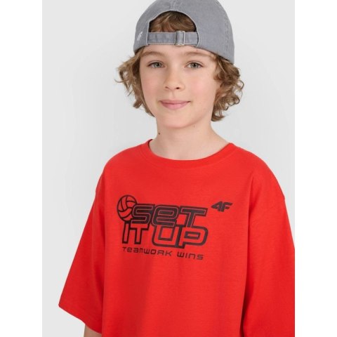 T-shirt oversize z nadrukiem dziecięcy 4F 4FJRSS25TTSHU3296-62S 4f