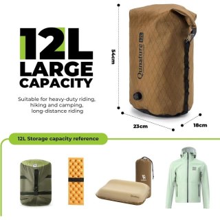 Qunature wodoszczelna torba z zaworem khaki 12l