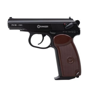 Wiatrówka pistolet RANGER PM BB KWC kal. 4,5 BBs Blow Back 15 strz. FULL METAL CO2 (AAKCMB440AZB) RANGER