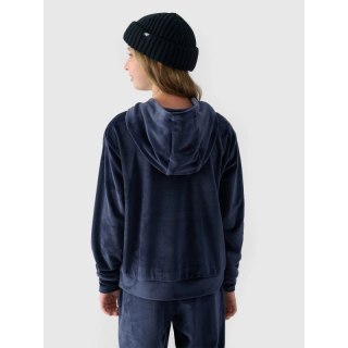 Bluza dresowa z weluru nierozpinana z kapturem dziewczęca 4F 4FJWAW24TSWSF1216-31S 4f