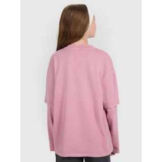 Longsleeve oversize z nadrukiem dziewczęcy 4F 4FJRAW25TLONF543-54S 4f