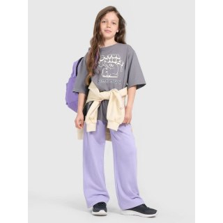 T-shirt oversize z nadrukiem dziewczęcy 4F 4FJRAW25TTSHF3197-22S 4f