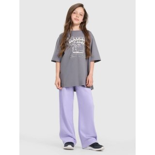 T-shirt oversize z nadrukiem dziewczęcy 4F 4FJRAW25TTSHF3197-22S 4f