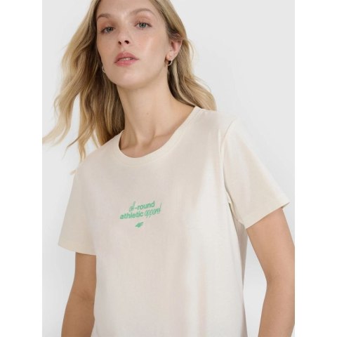 T-shirt regular z nadrukiem damski 4F 4FRSS25TTSHF2786-11S 4f