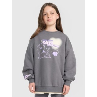 Bluza dresowa oversize nierozpinana bez kaptura dziewczęca 4F 4FJRAW25TSWSF2438-22S 4f