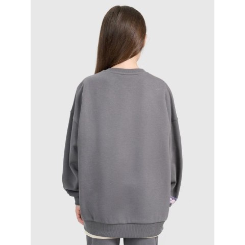 Bluza dresowa oversize nierozpinana bez kaptura dziewczęca 4F 4FJRAW25TSWSF2438-22S 4f