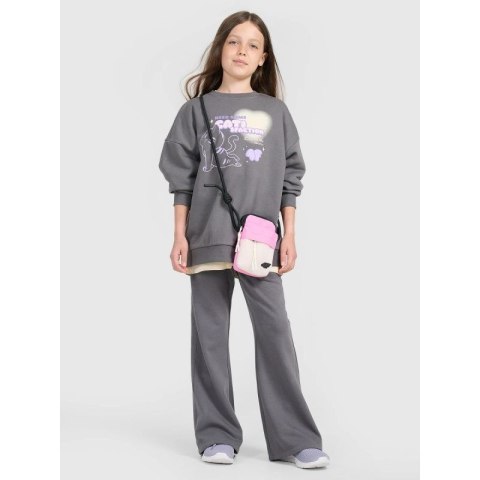 Bluza dresowa oversize nierozpinana bez kaptura dziewczęca 4F 4FJRAW25TSWSF2438-22S 4f
