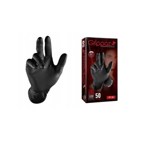 GRIPPAZ rękawiczki nitrilowe Premium czarne XL 50s